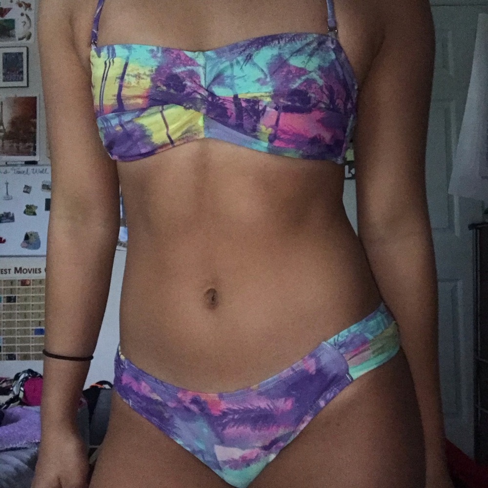 Rue Bleu purple sunset bikini set